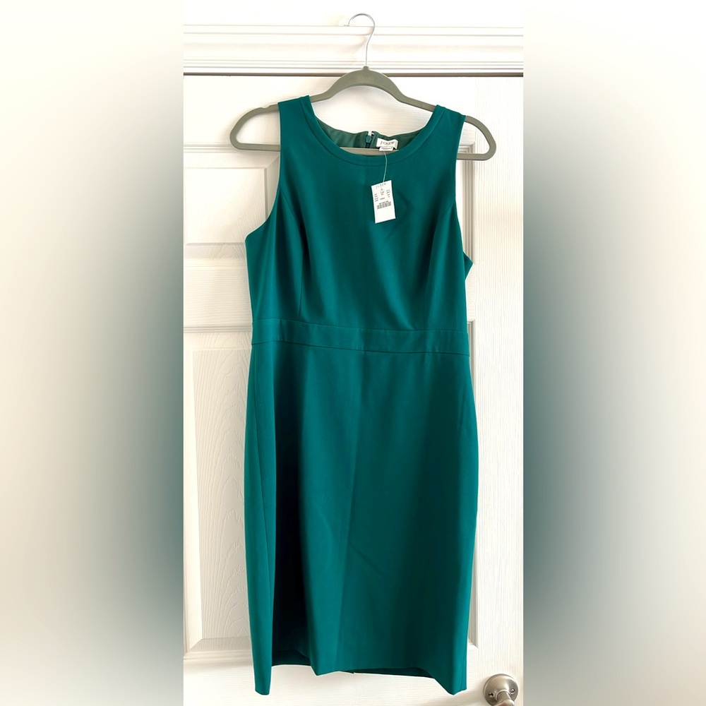 J. Crew green, sleeveless sheath dress. Size 10. Never worn.